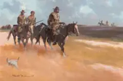 The Trappers by Gerald McCann, Oil on board, sold Apr 2018