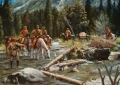 Beaver Men Scouting by Jim Carson, Oil on canvas, sold Apr 2018
