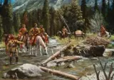 Jim Carson, Beaver Men Scouting, Oil on canvas