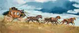 Oleg Stavrowsky, Stagecoach, Oil on canvas