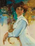 Howard Rogers, Country Lass, Oil on canvas