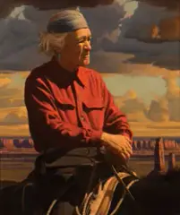 Robert Rishell, Navajo Shepherd, Oil on canvas