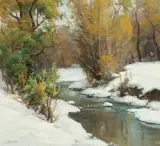 Clyde Aspevig, Autumn Stream, Oil on canvas