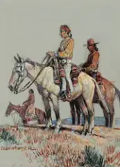 Nick Eggenhofer, The Navajo Riders, Gouache