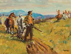 Frank B. Hoffman, Friend or Foe, Oil on board