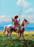 Buffalo Headdress by Martin Grelle, Acrylic, sold Apr 2018