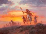 Roy Andersen, Running the Ponies, Oil on canvas