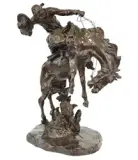 A Bronc Twister by Charles Marion Russell, Bronze, sold Apr 2018