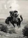 Norman Rockwell, Bucking Bronco (Chained Lightning Book), Oil on canvas
