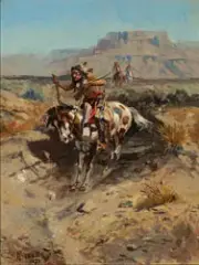 Charles Marion Russell, Indian On Horseback, Oil on canvas