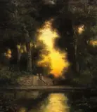 Thomas Moran, In the Borda Gardens, Cuernavaca, Mexico, Oil on canvas