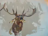 George Browne, Collection of 2 Paintings – Elk