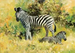 John Swatsley, African Family, Oil on canvas