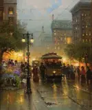 G. Harvey, Neighborhood Markets, Oil on canvas