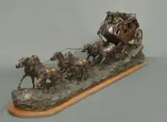 Earle Heikka, Overland Stagecoach, Bronze, cast number 5/10