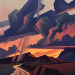 Storm Runoff by Ed Mell, Oil on canvas, sold Apr 2018