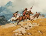 Sentinels of the Rockies by Frank McCarthy, Oil on board, sold Apr 2018
