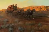 Nick Eggenhofer, Stagecoach Trail, Oil on canvas