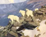 William Alther, Mountaineers, Oil on canvas