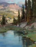 Beartooth Pond by Clyde Aspevig, Oil on board, sold Apr 2018