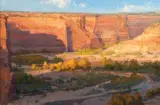 Kathryn Stats, Evening at Tsegi Overlook, Oil on board
