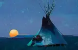 R. Tom Gilleon, The Purple Tipi, Oil on canvas