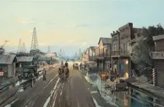 James Boren, Olden Days in Oil Country, Watercolor