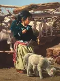 Having Fun with the Little Ones by Ray Swanson, Oil on canvas, sold Apr 2019