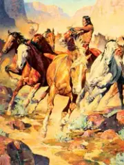 Comanche Wealth by David Mann, Oil on canvas, sold Apr 2019