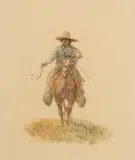 Olaf Wieghorst, Indian Trails, Pen & Ink and watercolor