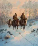 Across Gentle Snow by G. Harvey, Oil on canvas, sold Apr 2019