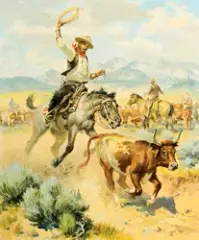 Cutting Out a Stray by Charlie Dye, Oil on board, sold Apr 2019
