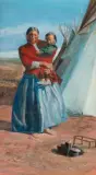 Frank Tenney Johnson, Mother and Child, Gouache