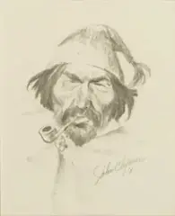 John Clymer, Study for The Catch, Graphite