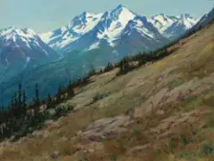 Louis Akin, Mount Akin, Oil on board