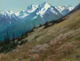Louis Akin, Mount Akin, Oil on board