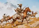 Blackfeet Traverse by Frank McCarthy, Oil on board, sold Apr 2019