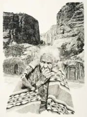 Paul Calle, Old Woman of the Canyon, Graphite