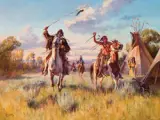 The Coup Stick by Jim Norton, Oil on canvas, sold Apr 2019