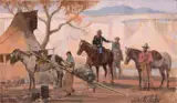Recruiting the Guide by Kenneth Riley, Acrylic, sold Apr 2019
