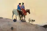 At Sundown by Gerard Curtis Delano, Watercolor, sold Apr 2019