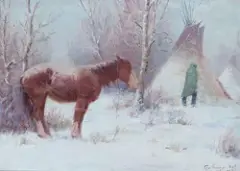 Elling William Gollings, Crow Camp, Oil on canvas