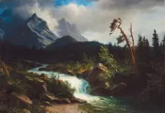 Albert Bierstadt, Western Landscape, Oil on canvas