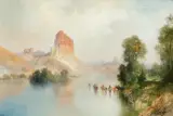 Thomas Moran, Castle Rock, Green River, WY, Oil on canvas
