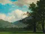 Albert Bierstadt, Clouds Over the Mountains, Oil on canvas
