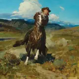 Frank Tenney Johnson, Smoke of a .45, Oil on canvas