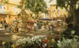 Clark Hulings, Aix en Provence Flower Market, Oil on canvas