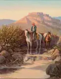 Olaf Wieghorst, Superstition Creek, Oil on canvas