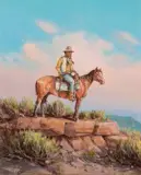 Crow Indian by Olaf Wieghorst, Oil on board, sold Apr 2019