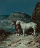 Mountain Ponies by Olaf Wieghorst, Oil on board, sold Apr 2019
